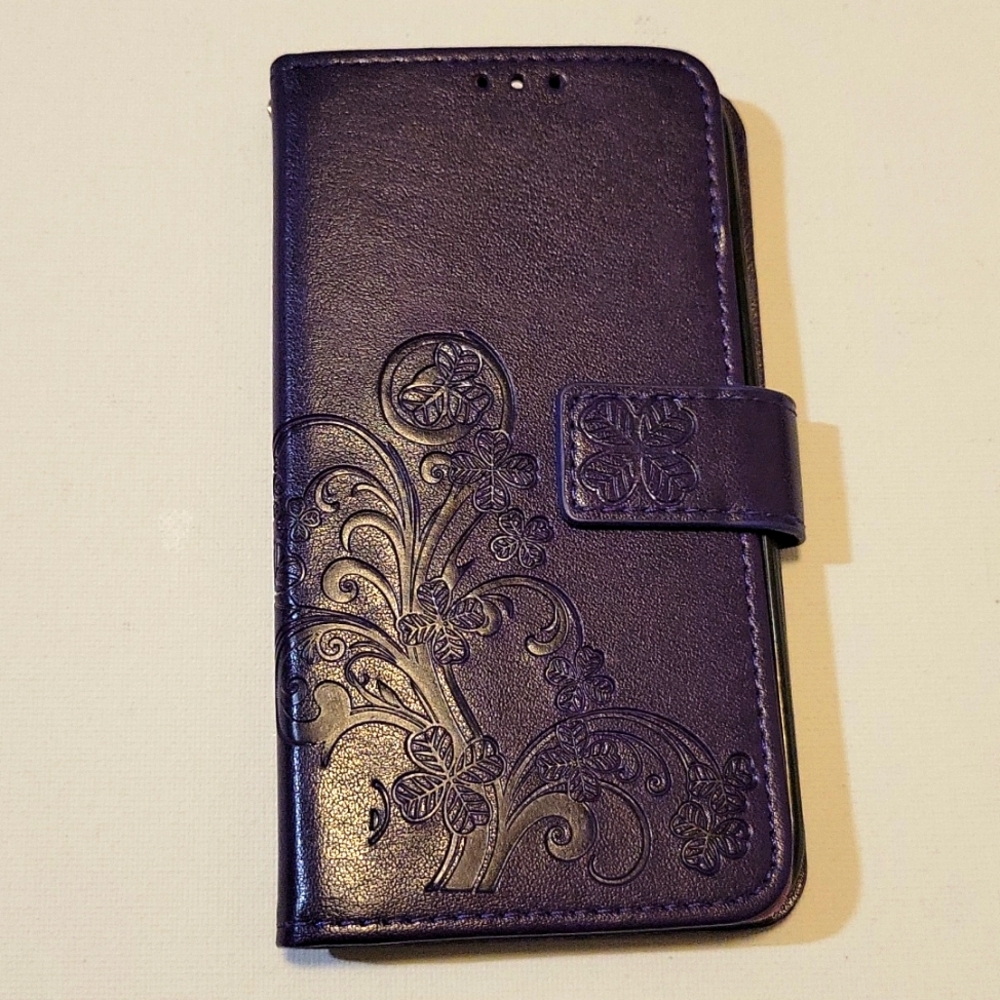 HTC 10 phone case wallet style purple New
